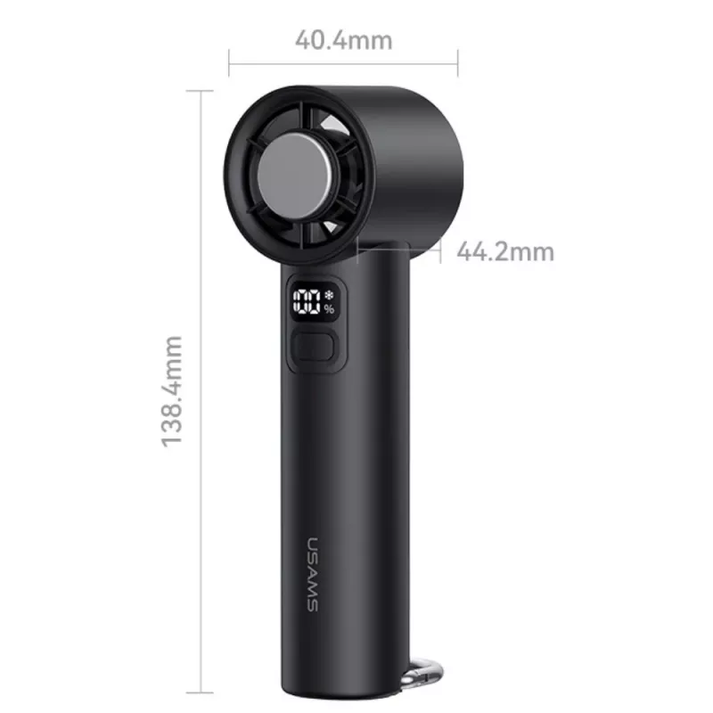 USAMS Ice-Cooling ventilatore portatile 2000mAh, nero
