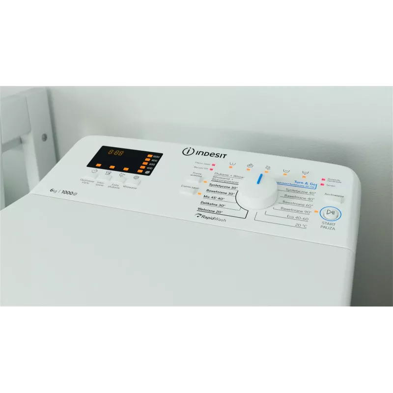 Indesit BTWWS60400PLN lavatrice a carica dall'alto, 6 kg, 1000 giri/min, bianco