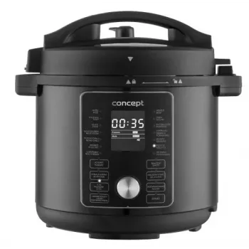 Multicooker CONCEPT CK8000 con funzione friggitrice ad aria, pentola 6L, cestello 3,5L, 1500W, 10 programmi, nero/argento