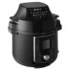 Multicooker CONCEPT CK8000 con funzione friggitrice ad aria, pentola 6L, cestello 3,5L, 1500W, 10 programmi, nero/argento