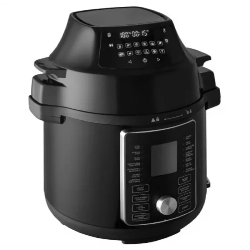 Multicooker CONCEPT CK8000 con funzione friggitrice ad aria, pentola 6L, cestello 3,5L, 1500W, 10 programmi, nero/argento