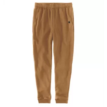 Carhartt pantaloni jogger in felpa Hamilton Brown uomo - misto cotone-poliestere pesante 13 oz, vestibilità regolare con gamba affusolata, vita elastica con coulisse, polsini a costine, tasche laterali e posteriori, logo C ricamato