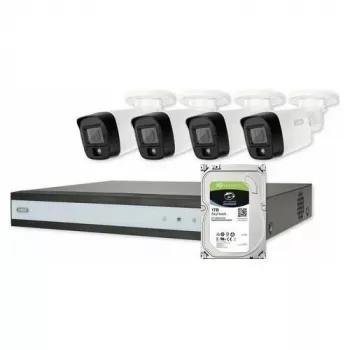 ABUS Security-Center TVVR33843T Kit completo con 4 mini telecamere tube analogiche e registratore