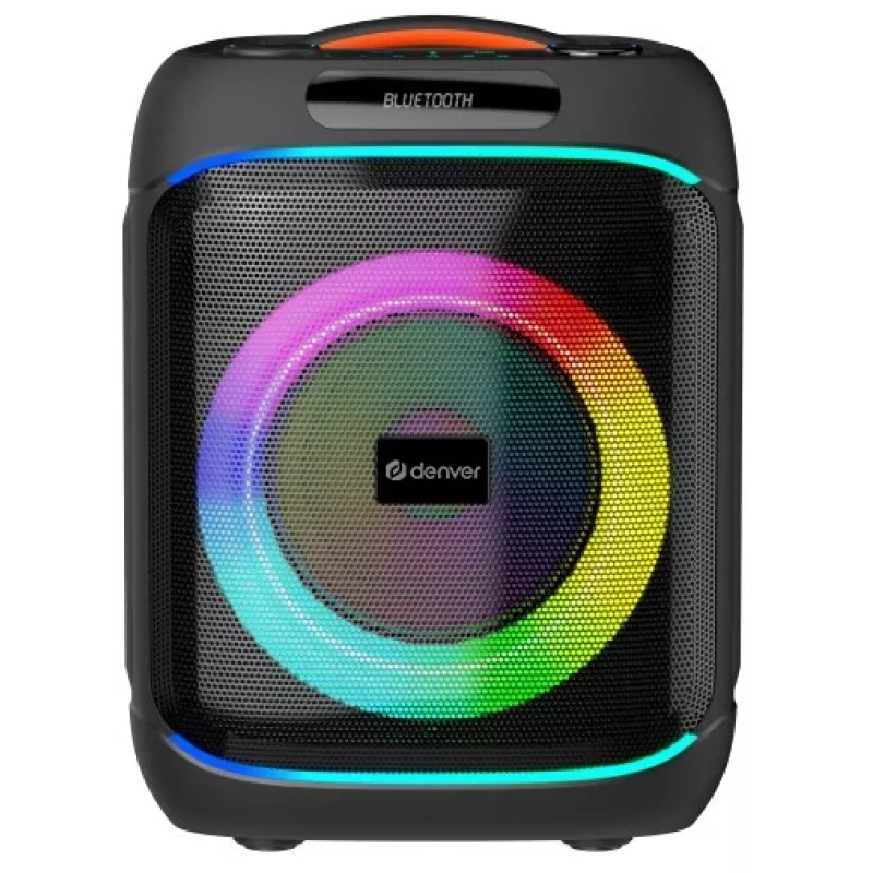 DENVER BPS-170 altoparlante per feste Bluetooth 400W con luci RGB, TWS, karaoke, radio FM, ingressi USB/SD/AUX/Microfono