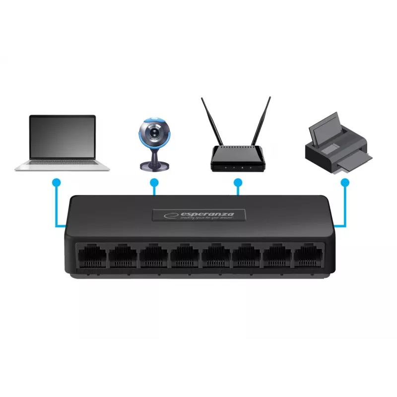 Esperanza NOVA ENS104 switch Gigabit a 8 porte 10/100/1000