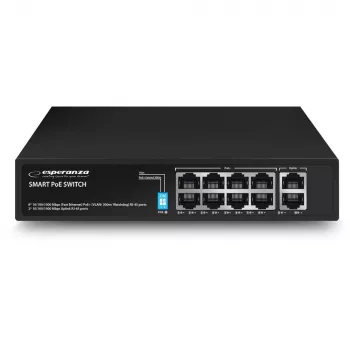 Esperanza Switch PoE+ 10 porte 10/100/1000 120W MATRIX ENS108