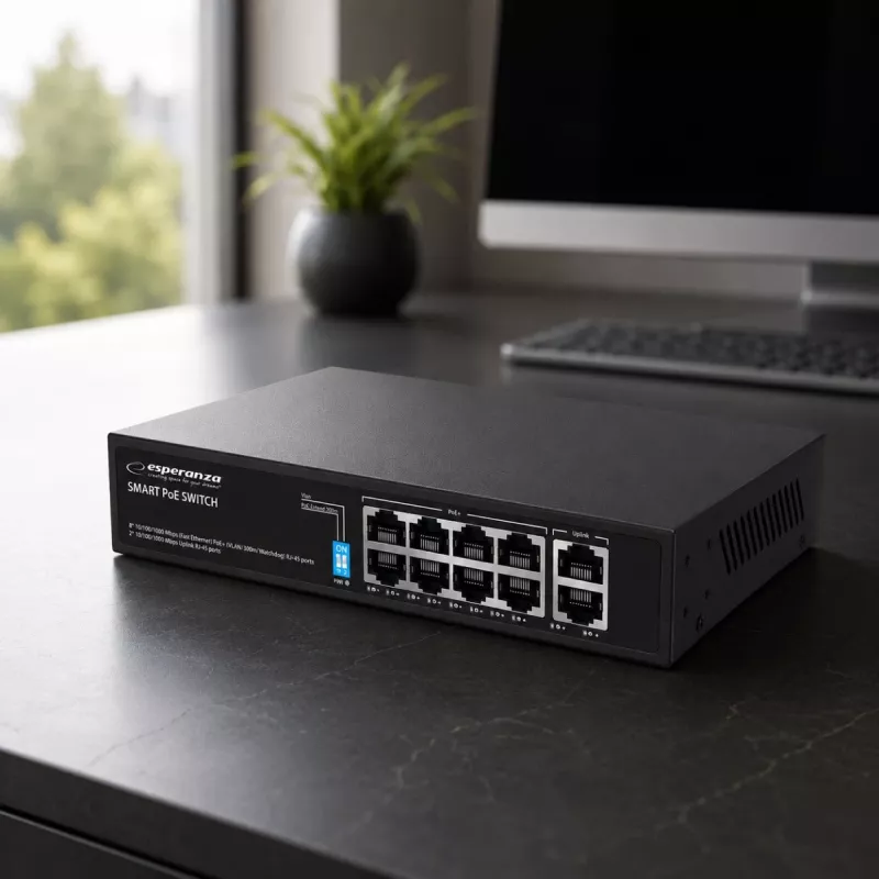 Esperanza Switch PoE+ 10 porte 10/100/1000 120W MATRIX ENS108