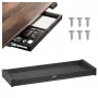 ERGO OFFICE Cassetto piatto sottoscrivania ER-302 B – cassetto in acciaio con guida scorrevole, nero