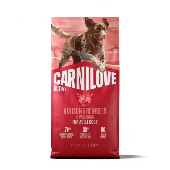 CARNILOVE ACTIVE crocchette per cani con selvaggina, renna e cinghiale per cani adulti attivi di tutte le razze 12 kg