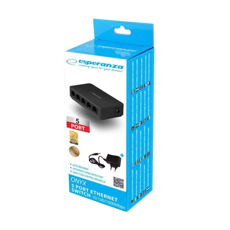 ESPERANZA switch Gigabit 5 porte 10/100/1000 ONYX ENS103