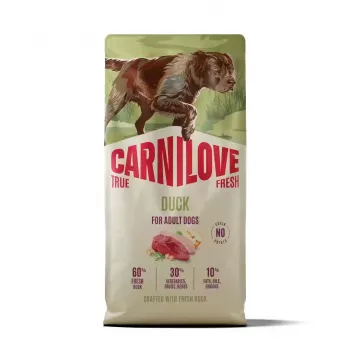 Crocchette per cani CARNILOVE TRUE FRESH con anatra per cani adulti di tutte le razze 12 kg