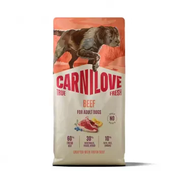 Crocchette per cani CARNILOVE TRUE FRESH con manzo per cani adulti di tutte le razze 12 kg