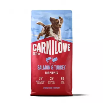 CARNILOVE ACTIVE crocchette per cani con salmone e tacchino per cuccioli 12 kg