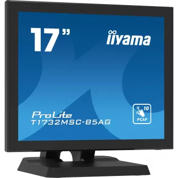 Iiyama ProLite T1732MSC-B5AG monitor LED touchscreen 17 pollici - 5:4 SXGA, capacitivo proiettivo, multi-touch a 10 punti, HDMI/DVI/VGA, USB, altoparlanti, nero