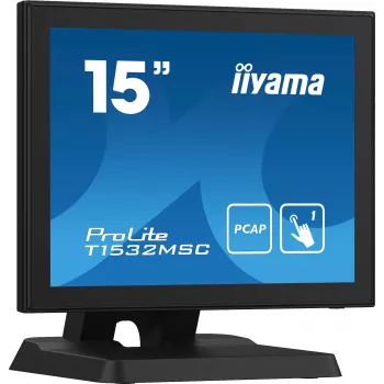 Iiyama ProLite T1532MSC-B5X monitor touch LED capacitivo proiettivo 15 pollici - 1024x768 XGA, 10 punti, HDMI, DVI, VGA, USB, frontale IP54, 7H, altoparlanti