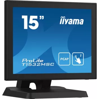Iiyama ProLite T1532MSC-B5X monitor touch LED capacitivo proiettivo 15 pollici - 1024x768 XGA, 10 punti, HDMI, DVI, VGA, USB, frontale IP54, 7H, altoparlanti