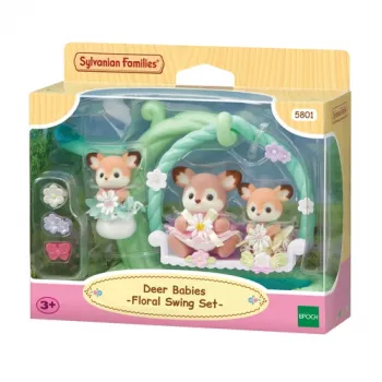 Sylvanian Families Set di gioco cucciolo di cervo con altalena floreale