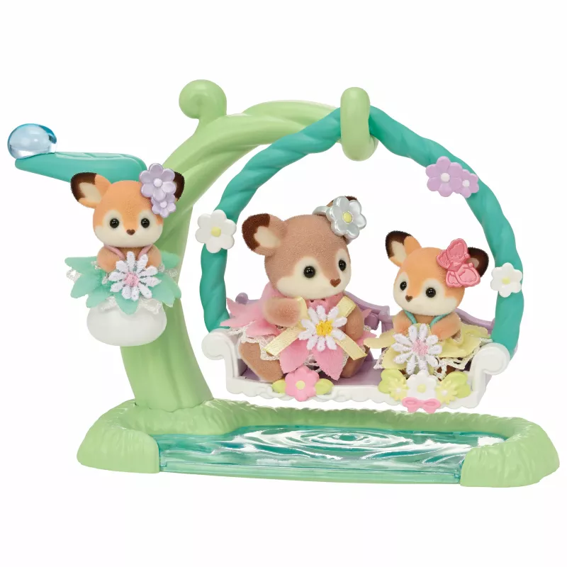 Sylvanian Families Set di gioco cucciolo di cervo con altalena floreale