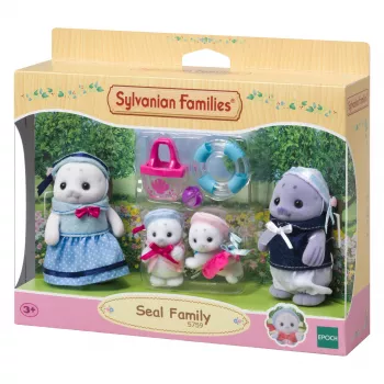 Set di figure Sylvanian Families famiglia foche - Glenn, Amanda e baby Nicola con accessori