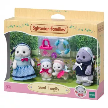 Set di figure Sylvanian Families famiglia foche - Glenn, Amanda e baby Nicola con accessori