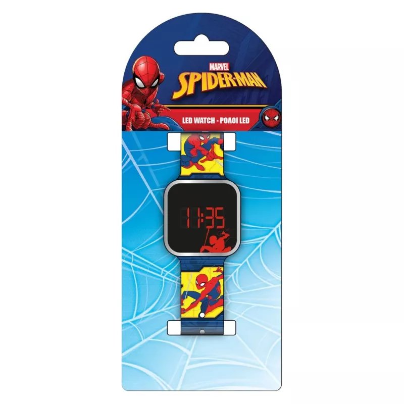 PULIO Spiderman orologio digitale LED per bambini - rosso/blu
