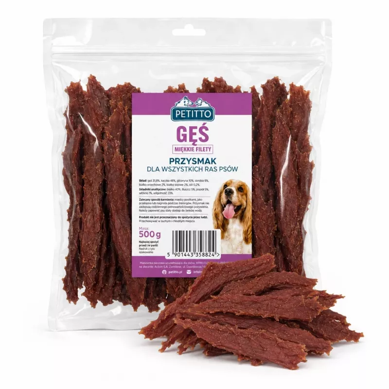 PETITTO filetti di oca morbidi per cani 500g