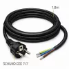QOLTEC 54598 Schuko CEE 7/7 su cavo di alimentazione spellato e stagnato 3m H05VV-F 3x1,0mm² nero