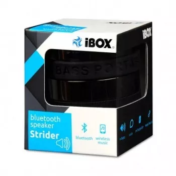 IBOX altoparlante STRIDER Bluetooth portatile wireless con radio FM, vivavoce, 5W RMS, AUX 3,5mm, USB, MicroSD, nero