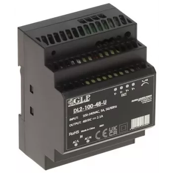 GLP Alimentatore switching DL2-100-48-U | 100,8 W 48 V alimentatore industriale per guida DIN
