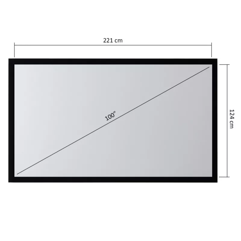 MACLEAN Telo di proiezione con cornice 100 16:9 MC-921