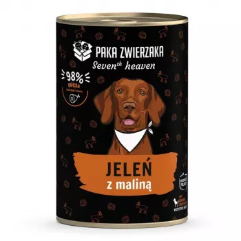 Paka Zwierzaka Seventh Heaven cervo con lampone 400 g cibo umido per cani