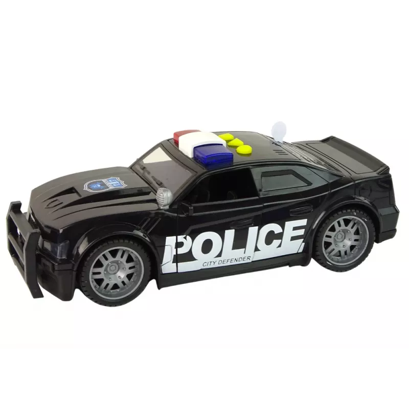 LEAN TOYS Auto della polizia 1:14 veicolo RC con luci e suoni nero