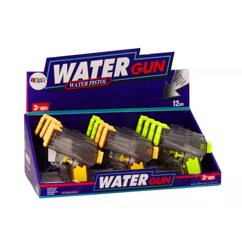 LEAN TOYS Piccola pistola ad acqua trasparente giallo arancione