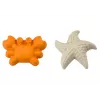 LEAN TOYS Set giochi da spiaggia - secchiello, mulino, setaccio, 3 stampi pastello (6 pezzi)