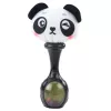 LEAN TOYS Set sonagli con palline morbide, motivi scimmia e panda, 2 pezzi