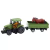 LEAN TOYS Telecomando RC trattore con rimorchio e set cavallo - 2.4GHz, ricaricabile, verde/rosso, da 3 anni