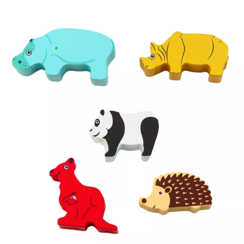 LEAN TOYS Gioco di abilità in legno animali in equilibrio 13 pezzi
