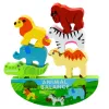 LEAN TOYS Gioco di abilità in legno animali in equilibrio 13 pezzi