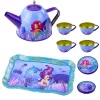 LEAN TOYS Servizio da tè in metallo per bambini con tazze, teiera e vassoio sirena