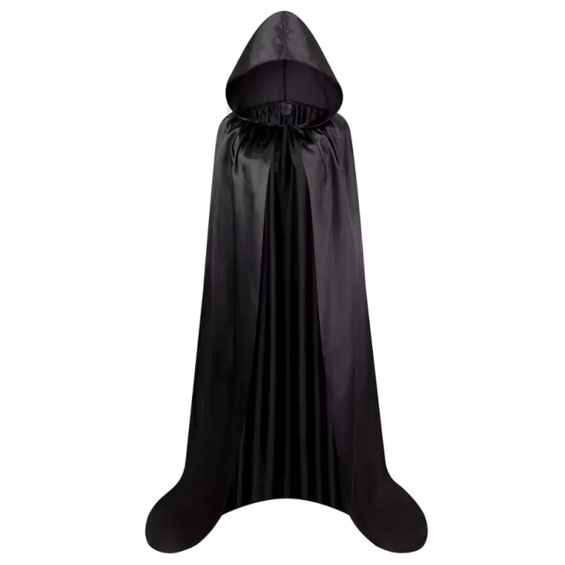 LEAN TOYS Mantello con cappuccio carnevale Halloween nero 150cm