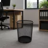 LEAN Cestino portarifiuti da ufficio in metallo traforato, rotondo, nero, 10 L