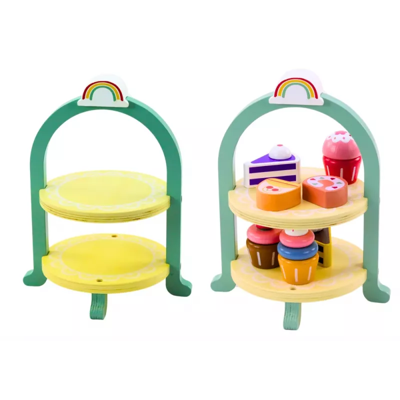 LEAN TOYS set dolciumi torta cupcake supporto in legno