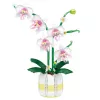 LEAN TOYS Orchidea Mattoncini Orchidea in vaso Rosa e Bianco 616 pezzi