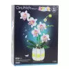 LEAN TOYS Orchidea Mattoncini Orchidea in vaso Rosa e Bianco 616 pezzi