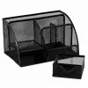 LEAN Organizer da scrivania in metallo con cassetto, 5 scomparti, Nero