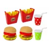 LEAN TOYS Set hamburger e patatine con vassoio | gioco di ruolo fast-food