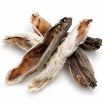 PETITTO orecchie di coniglio con pelo snack per cani, 500 g