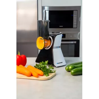 Blaupunkt Slicer FPS502 elettrodomestico da cucina elettrico 150 W acciaio inox lama ondulata 190 mm spessore di taglio regolabile 0-15 mm nero/argento