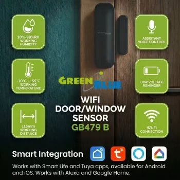 GREENBLUE GB479 B Sensore porta/finestra Wi-Fi senza fili - Bianco