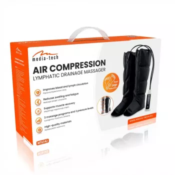 MEDIA-TECH MT6542 massaggiatore per drenaggio linfatico a compressione d'aria con pressione regolabile e 3 programmi